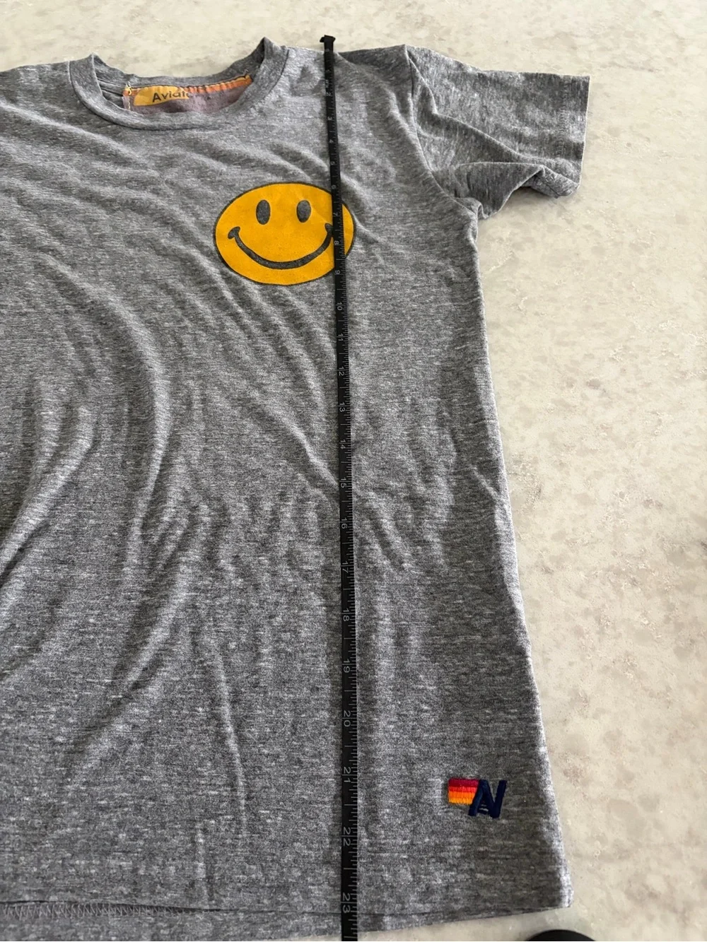 Aviator Nation Smiley Face Tee - Gray / Kids Size 14